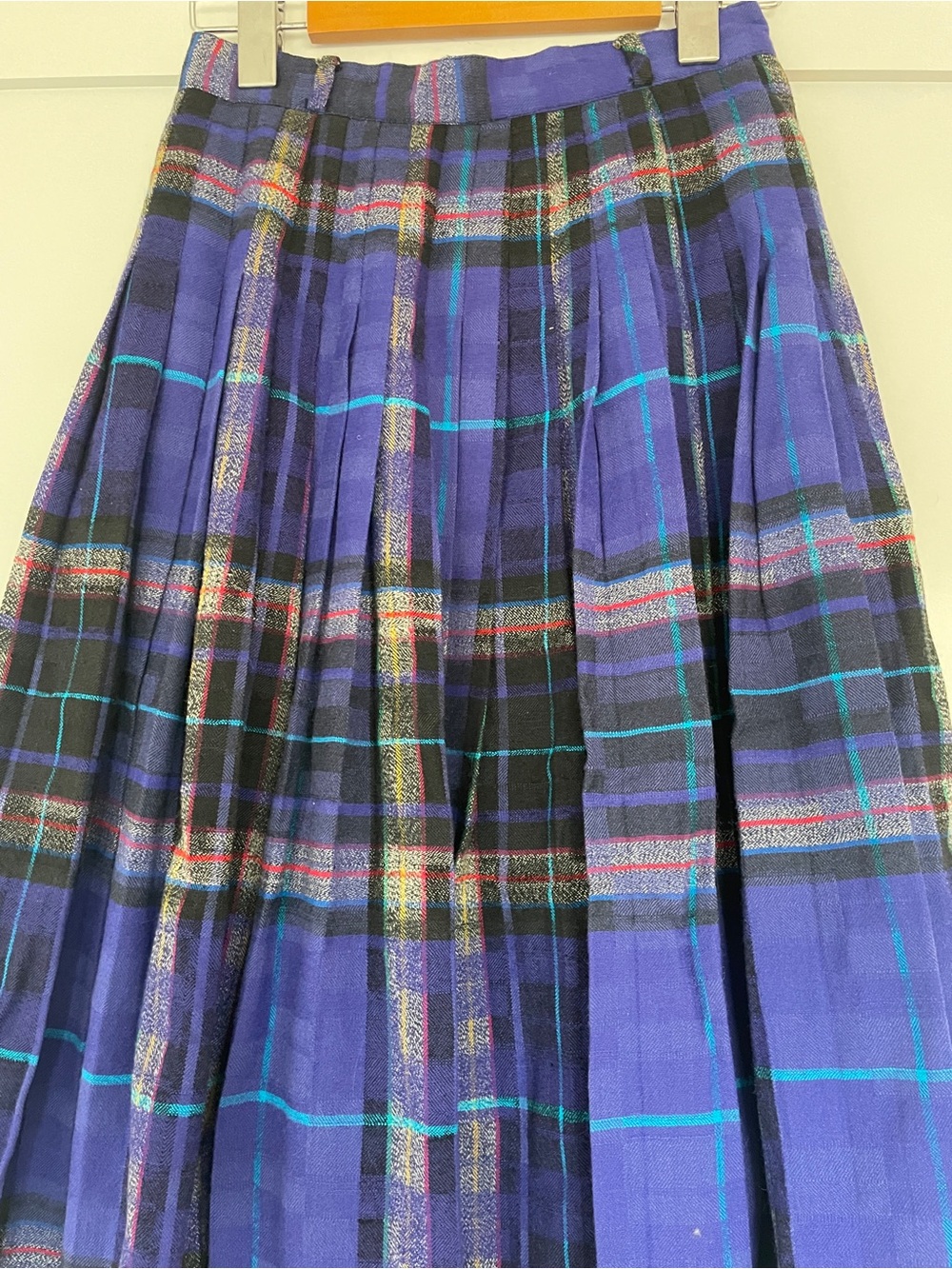 Purple Plaid Pleated Skirt Suit - Picture 5 of 6